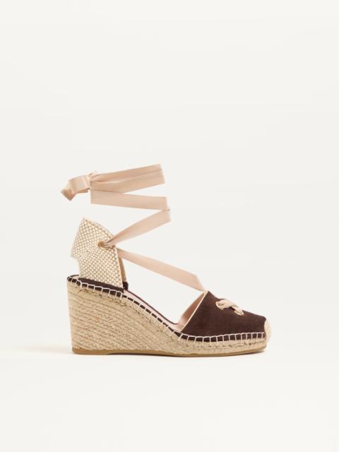 Valentino RESORT WEDGE IN SPLIT LEATHER 75MM