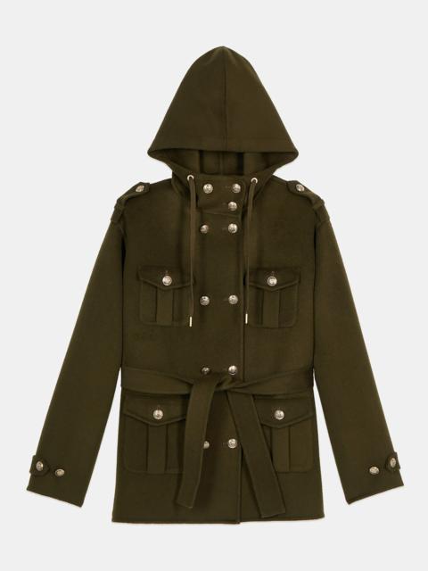 The Kooples KHAKI OFFICER-STYLE WOOL BLEND JACKET