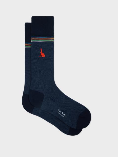 Paul Smith Navy Embroidered Rabbit Socks