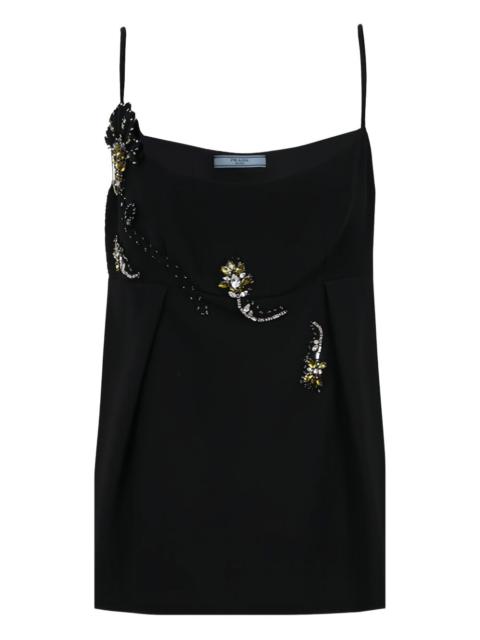 Prada jewel-embellished pleated top