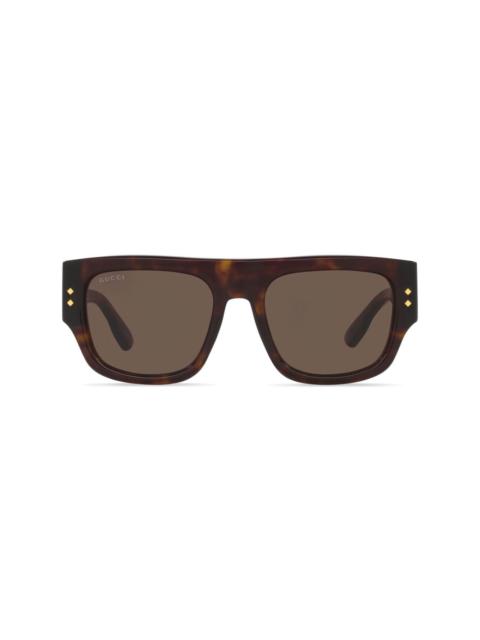 square-frame tortoiseshell sunglasses