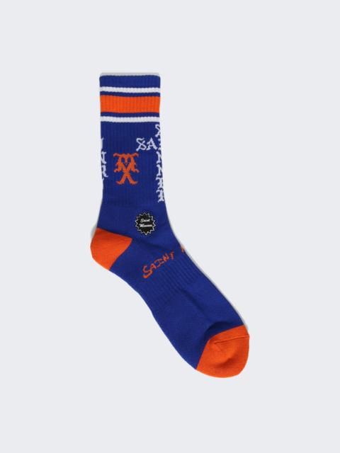 SAINT M×××××× Sinner Socks Blue And Orange