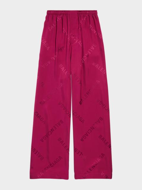 BALENCIAGA Logo Jacquard Wide-Leg Pajama Pants