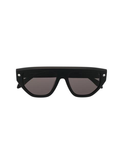 engraved-logo straight-bridge sunglasses