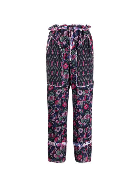 Isabel Marant Étoile mix-print straight-leg ankle trousers