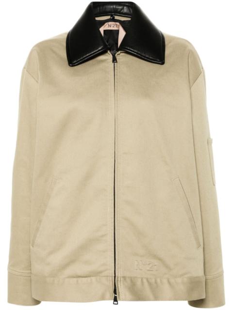 N°21 embossed-logo cotton jacket