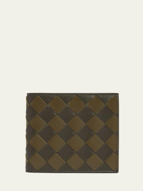 Bottega Veneta Men's Bicolor Intrecciato Bifold Wallet