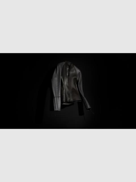 GUCCI Grainy leather zip jacket