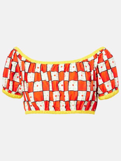 Dolce & Gabbana Patterned cotton crop top