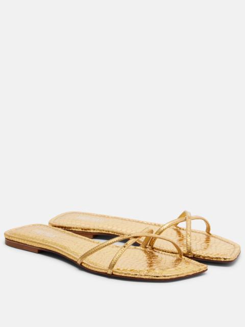 PARIS TEXAS Biarritz metallic leather sandals