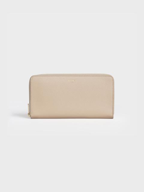 CELINE Large zipped wallet in Grained calfskin