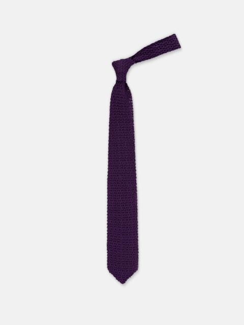 J. PRESS MADE-IN-ITALY PURPLE POINTED END SILK KNIT TIE