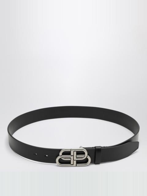 BALENCIAGA Black BB leather belt