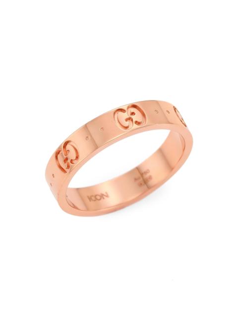 GUCCI Men's Unisex Icon Thin Band 18K Rose Gold Ring