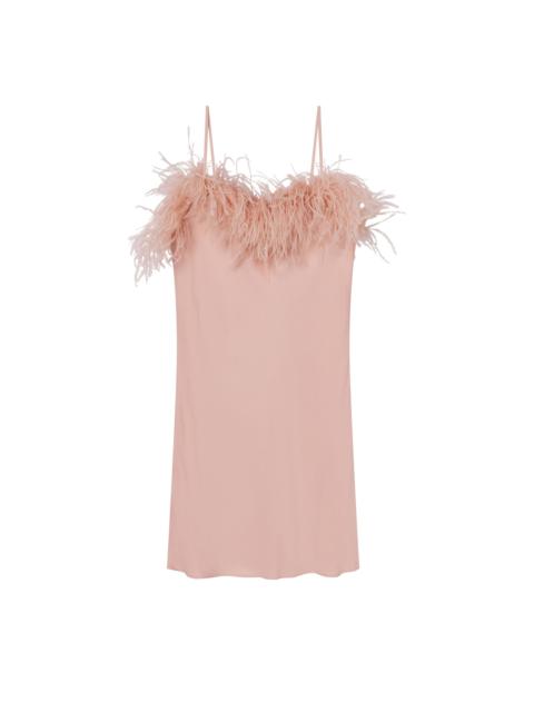 A.L.C. Opal Feather Trimmed Mini Dress