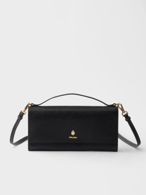 Prada Leather wallet with shoulder strap