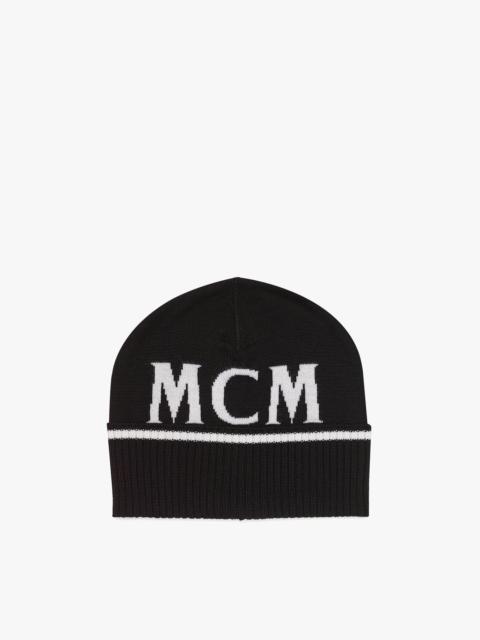 MCM Intarsia Logo Wool Beanie