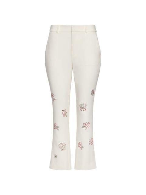 Cinq à Sept Kerry floral-detail cropped trousers