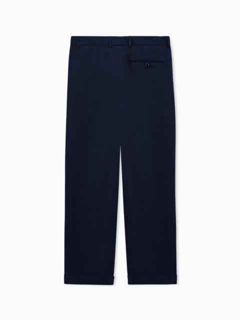 GIORGIO ARMANI TROUSERS OVERSIZED FIT IN LIGHTWEIGHT LYOCELL SATIN