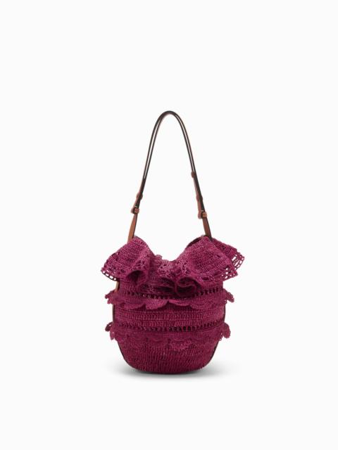 ULLA JOHNSON Marina Raffia Ruffle Bucket