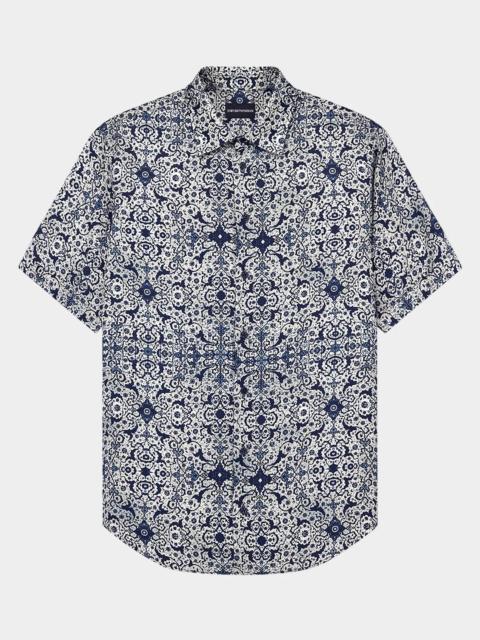 EMPORIO ARMANI Men's Floral Abstract Short-Sleeve Shirt