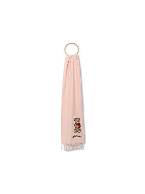 Moschino Teddy Bear fringed scarf