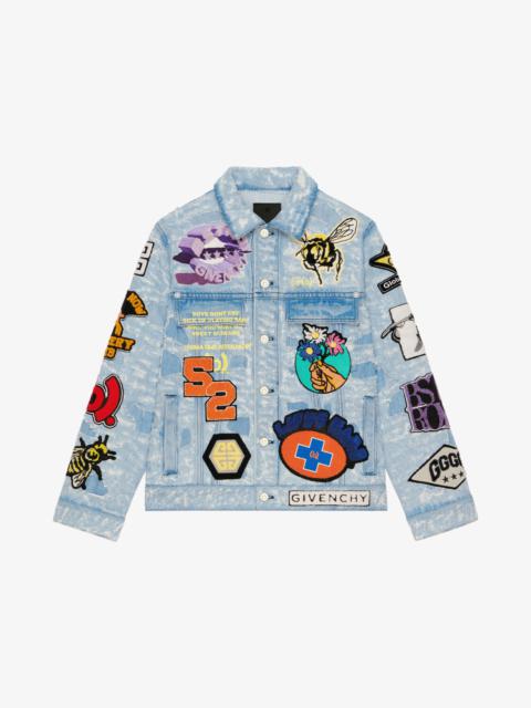 Givenchy JACKET IN DESTROYED DENIM WITH PATCHES