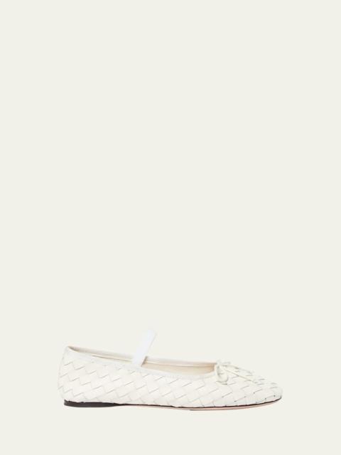 LOEFFLER RANDALL Leonie Woven Lambskin Leather Ballerina Flats