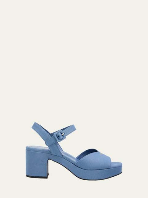 Prada 65mm Canvas Platform Sandals