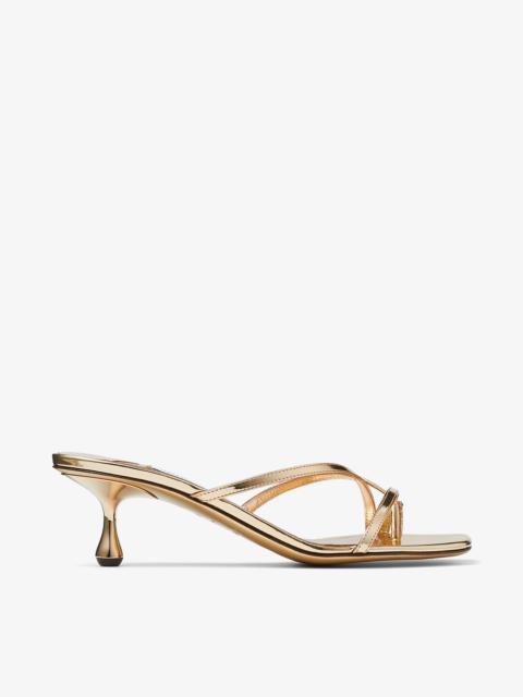 JIMMY CHOO Etana Mule 50
Gold Metallic Leather Mules