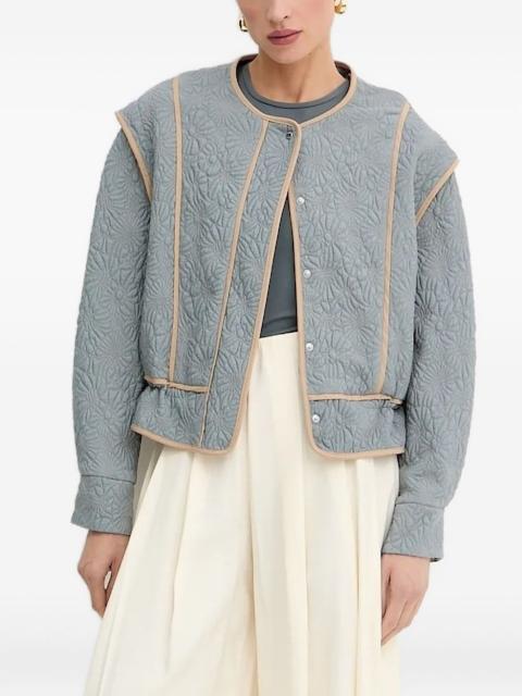BOSS floral-quilted jacket