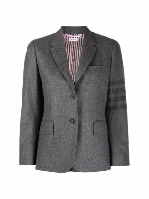 4-Bar stripe cropped button-front blazer