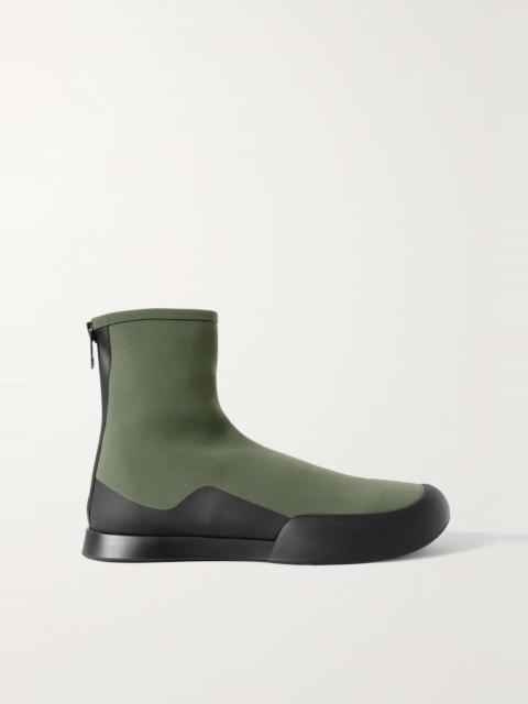 The Row Rubber-trimmed scuba ankle boot