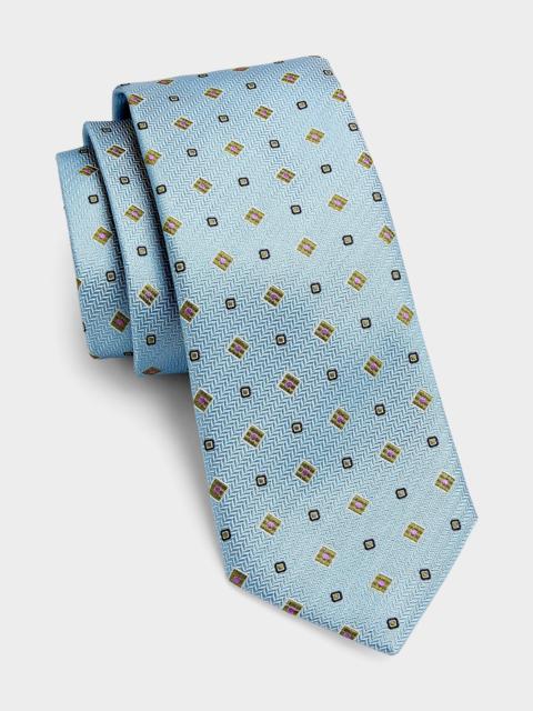 Canali Chevron Medallion Silk Tie