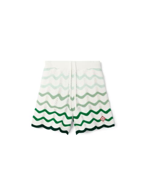 CASABLANCA Wavy Gradient Crochet Shorts