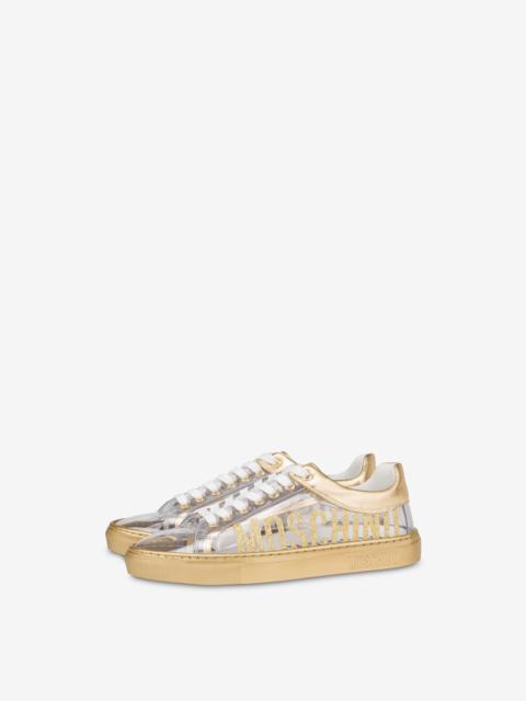 Moschino TRANSPARENT PVC SNEAKERS WITH GLITTERY LOGO