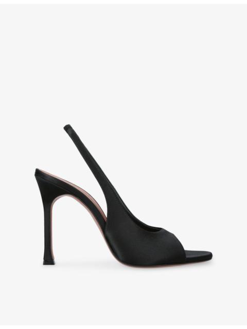 Amina Muaddi Alexa 105 Satin Heeled Slingbacks