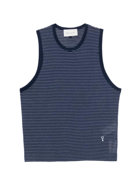 AMI Paris striped logo tank top