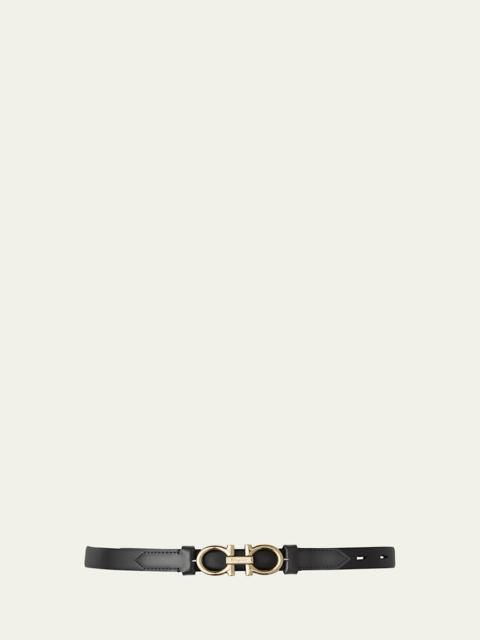 FERRAGAMO Gancini-Buckle Leather Rolo Belt