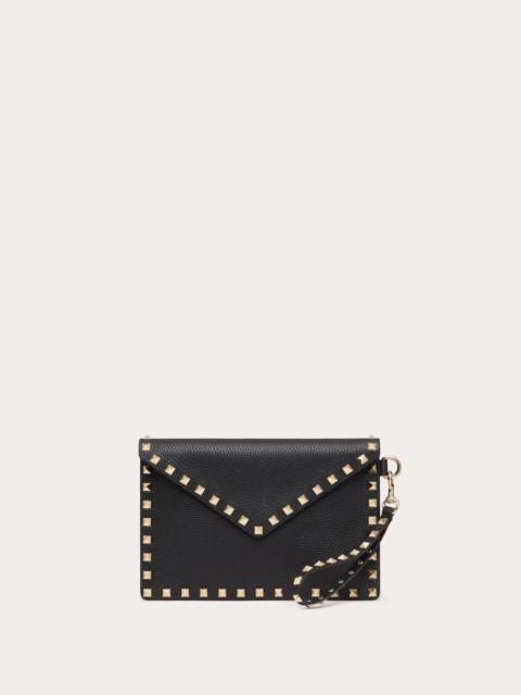 Valentino ROCKSTUD GRAINY CALFSKIN POUCH