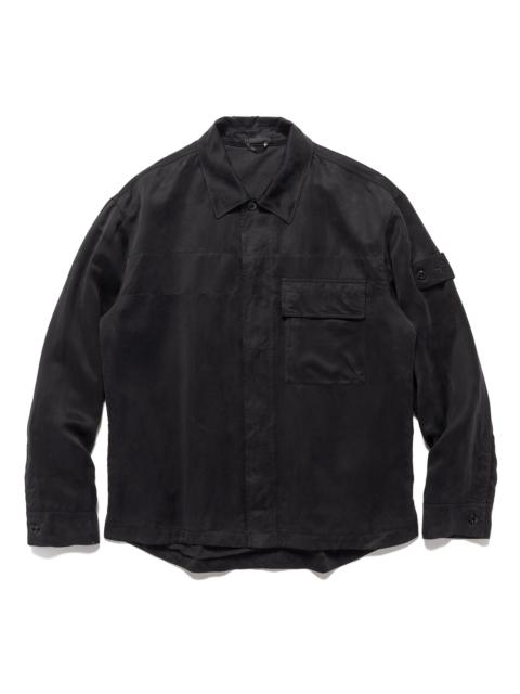 Ghost Piece Cupro Raso Comfort Fit Overshirt Black