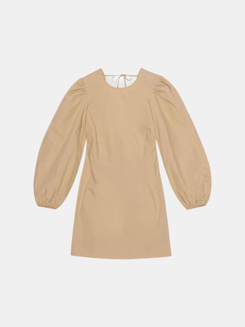 GANNI COTTON POPLIN OPEN BACK MINI DRESS