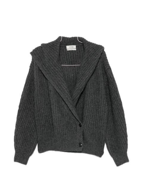 SYSTEM System Ribbed-knit Hooded Cardigan