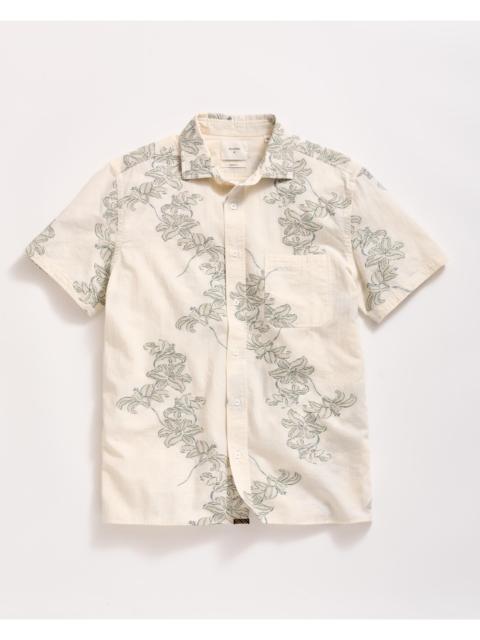 Billy Reid Short Sleeve Watercolor Lily Jacquard Treme Shirt