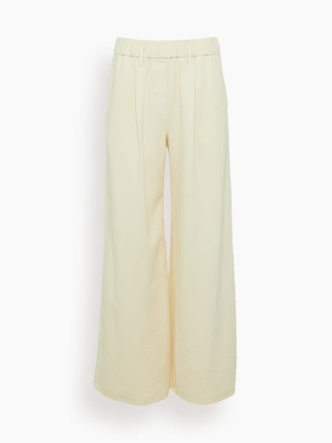 forte_forte Fluid Cotton Twill Elasticated Loose Pants in Beurre