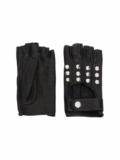MANOKHI silver-studded leather gloves