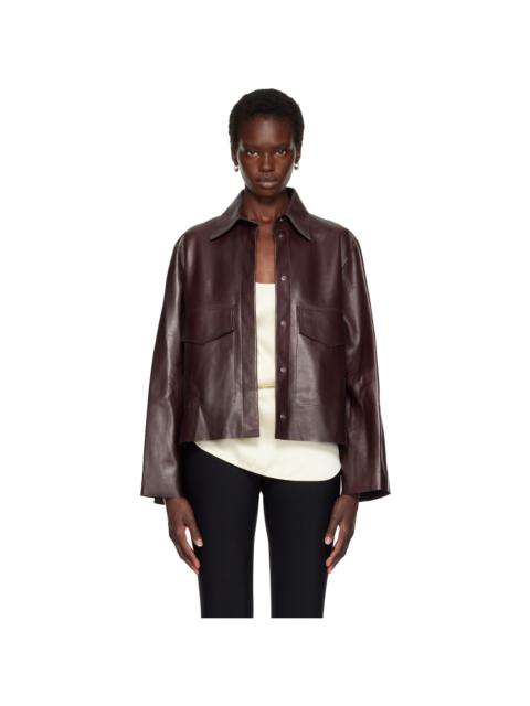 NOUR HAMMOUR Brown Darcy Leather Jacket