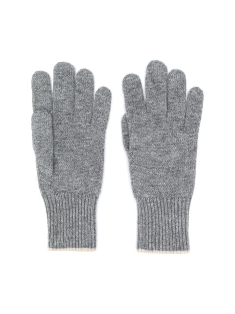 Brunello Cucinelli contrast-trimmed cashmere gloves
