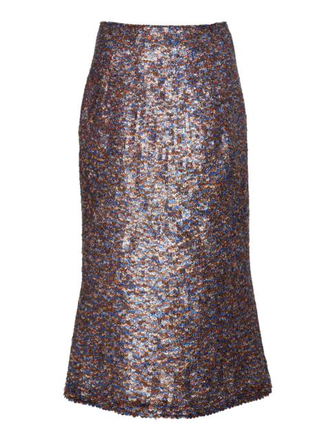 Sibyl Sequined Wool-Blend Midi Skirt multi