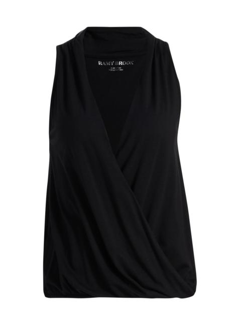 RAMY BROOK Women's Jenny Cotton-Blend Draped Top - Black